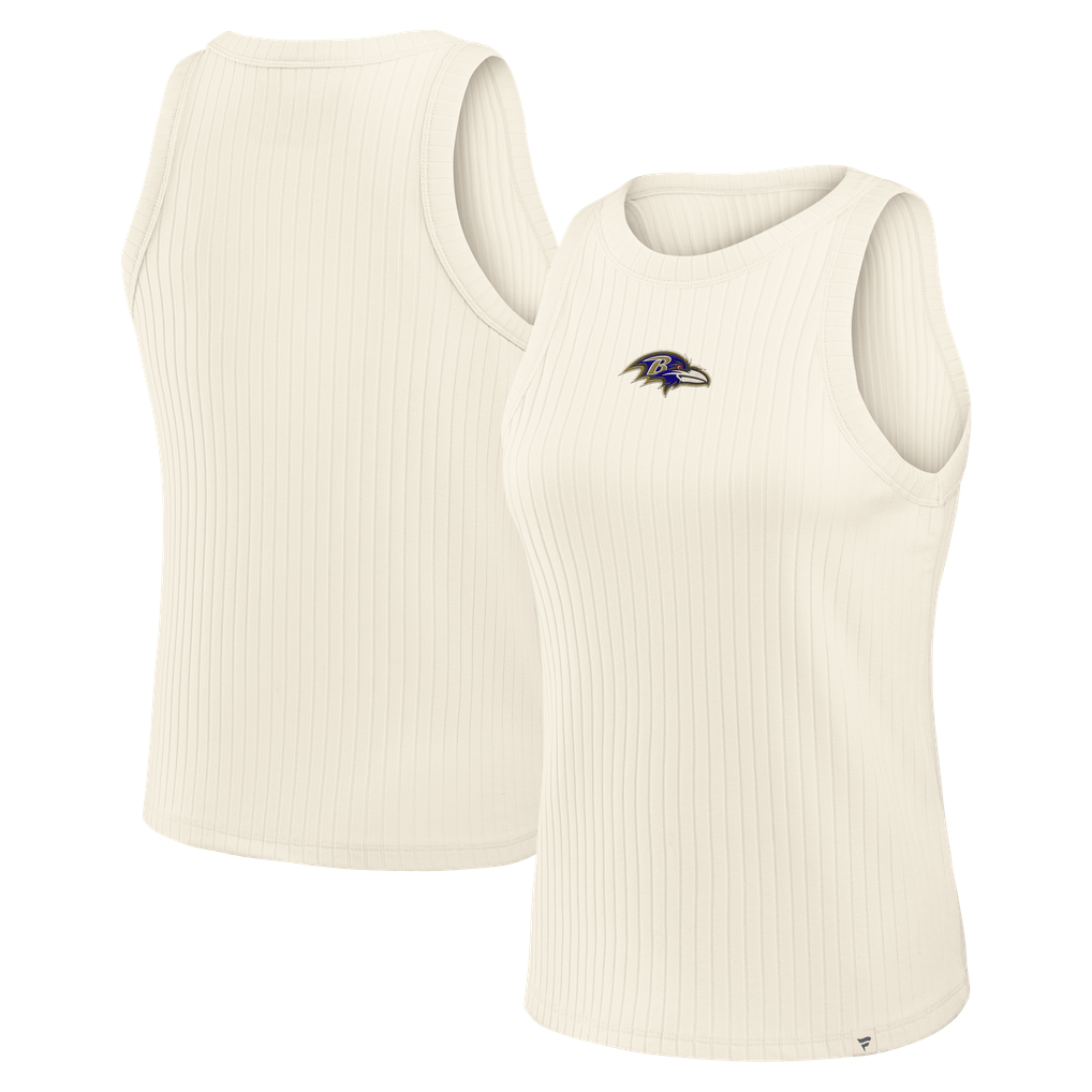 Baltimore Ravens Fanatics Women's Star Play Tri-Blend Ribbed Tank Top - Cream